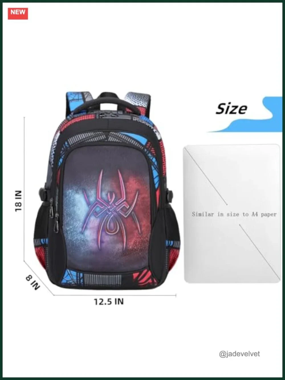 Waterproof Kids Backpack for Boys Girls Lightweight Laptop School Bag 18 Inch